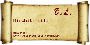 Bischitz Lili névjegykártya